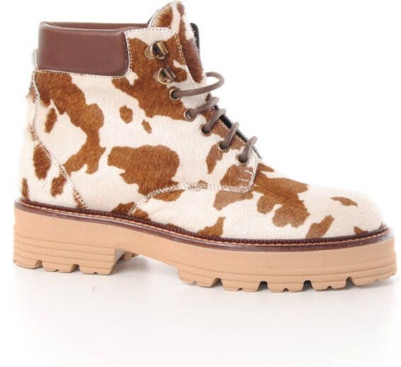 MAURY dames veterboot June Lace koeienhuid beige bruin