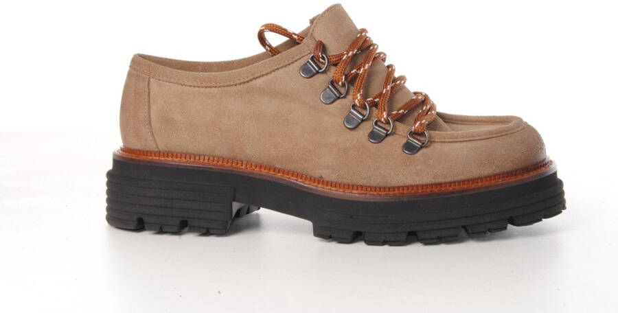 MAURY dames veterschoen Montagnard suède taupe