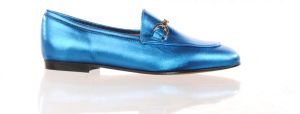 MAURY Damesloafer metallic leder lichtblauw