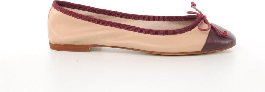 MAURY dames ballerine Gemma leder beige bordo