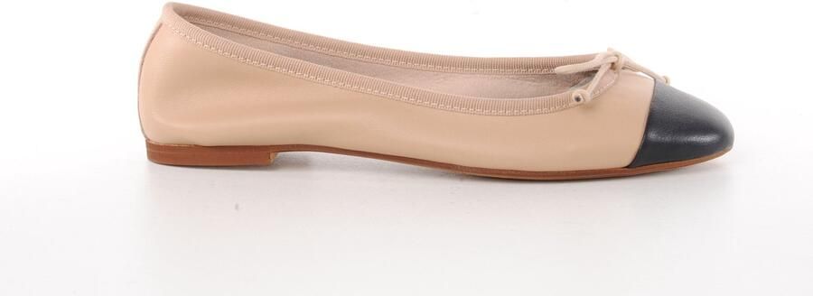 MAURY dames ballerine Gemma leder beige zwart