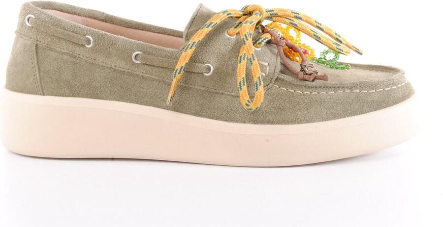 MAURY dames bootschoen Malta suède kaki