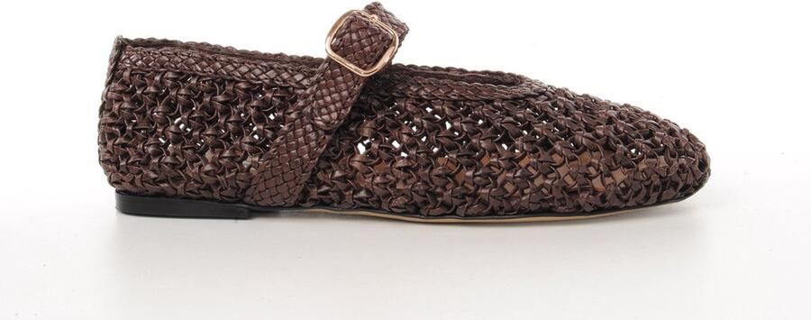 MAURY dames mary jane Eataly gevlochten leder bruin