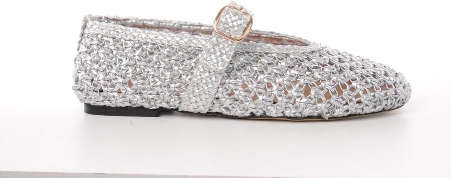 MAURY dames mary jane Eataly gevlochten metallic zilver leder