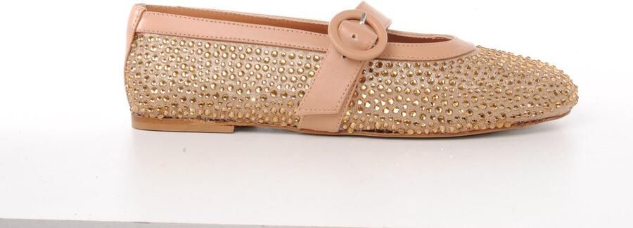 MAURY dames mary jane Netflix leder en textiel naturel