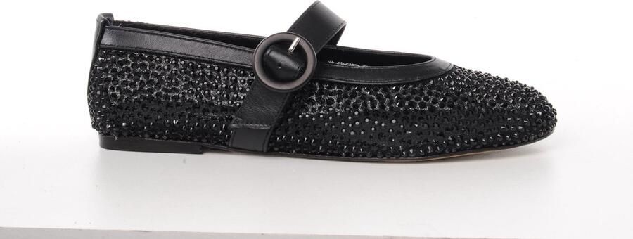 MAURY dames mary jane Netflix textiel en leder zwart