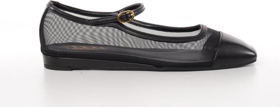 MAURY dames mary jane Penelope leder en nylon zwart