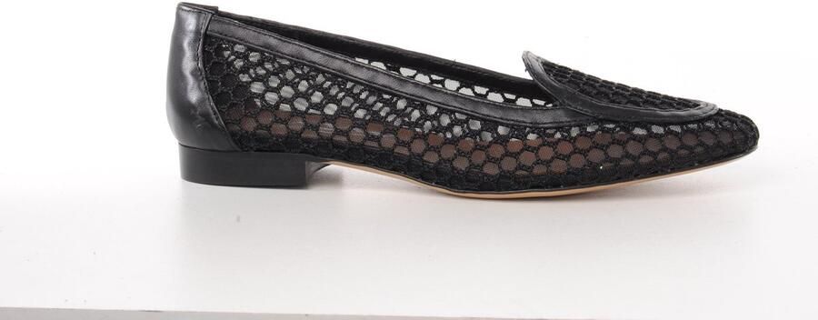 MAURY dames moccassin Chantilly textiel en leder zwart