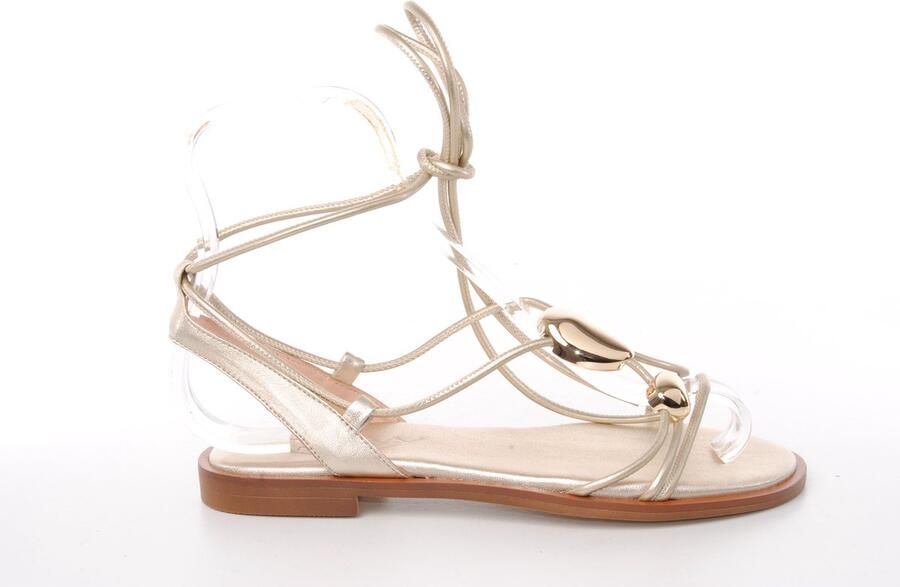 MAURY dames sandaal Circonflexe leder platina