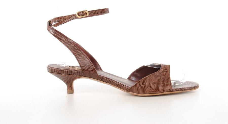 MAURY dames sandaal Ypsilon leder met lizzard print bruin