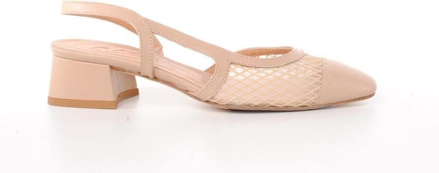 MAURY dames slingback Evelyne leder en nylon beige