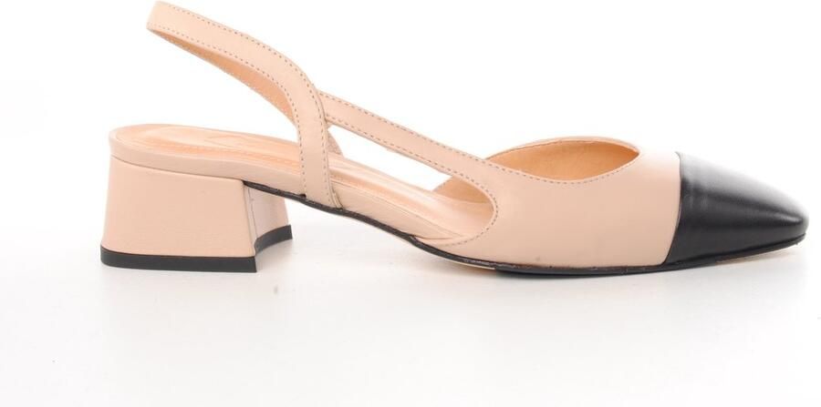 MAURY dames slingback Lucinde leder beige en zwart