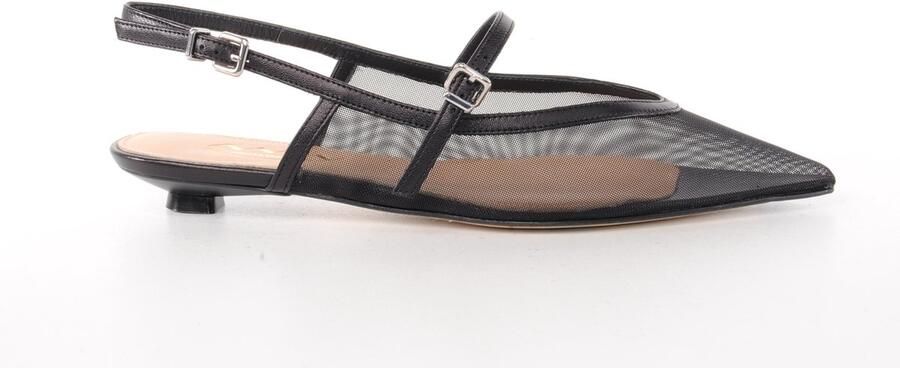 MAURY dames slingback Poussecafe leder en nylon zwart