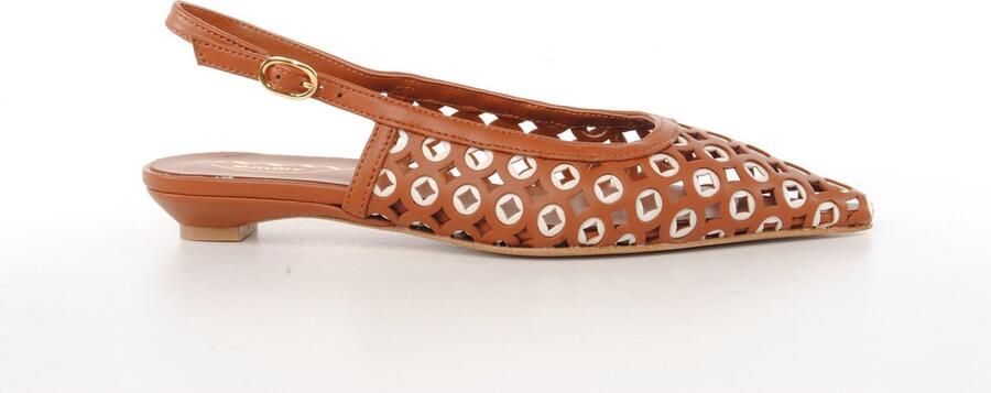 MAURY dames slingback Valeria leder naturel wit