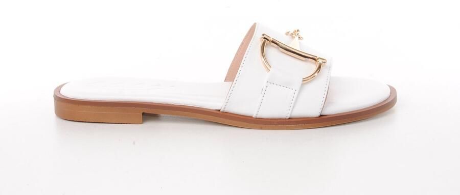 MAURY dames slipper Bistro leder wit