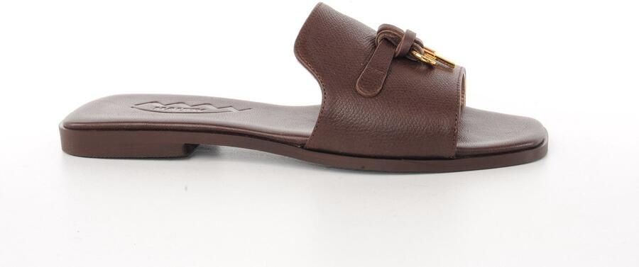 MAURY dames slipper Bohemien leder bruin