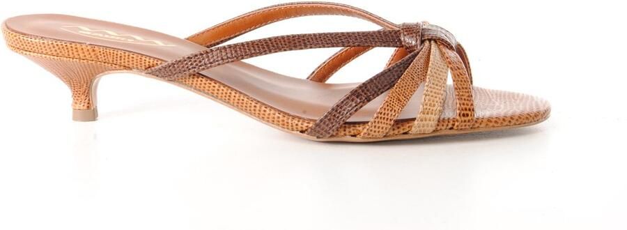 MAURY dames slipper Seagull lizzardprint leder bruin naturel