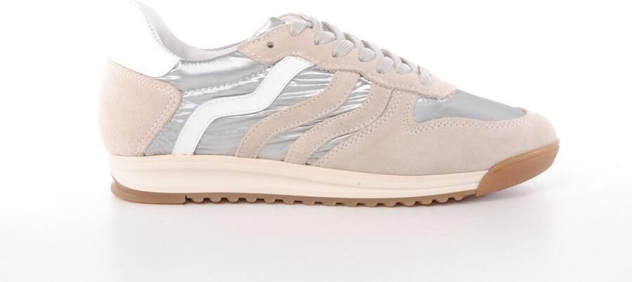 MAURY dames sneaker Tigresse suède en nylon beige zilver