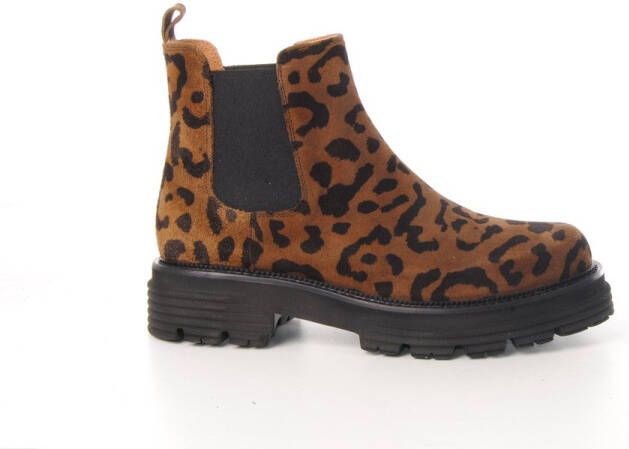 MAURY Mauy dames chelsea boot Nairobi nubuck leopard print brun