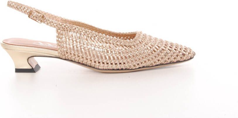 MAURY slingback dames Lulu gevlochten goudkleurig leder