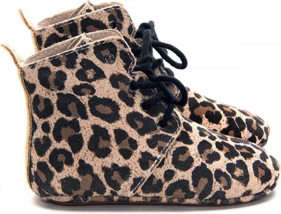 Mavies leren babyschoenen Bruin Meisjes Leer Dierenprint 19 20