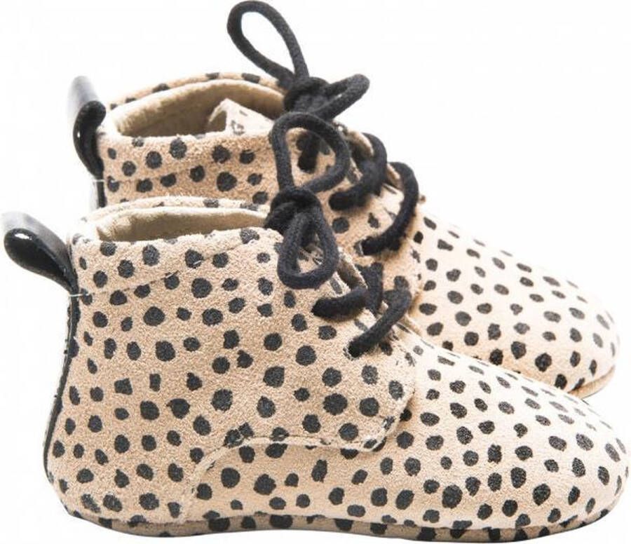 Mavies leren babyslofjes Beige Leer Stip 15 16