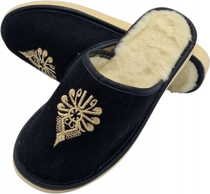 Maximus Dames Pantoffels Gevoerd Vilt Zwart