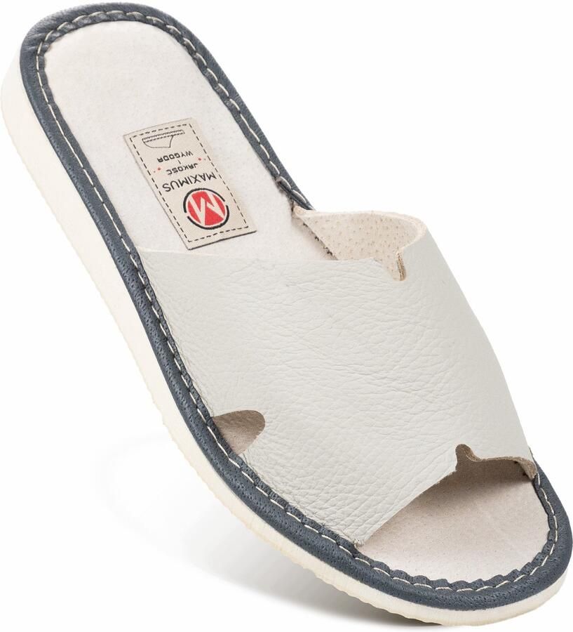 Maximus Dames Pantoffels Maxim % Leer Grijs