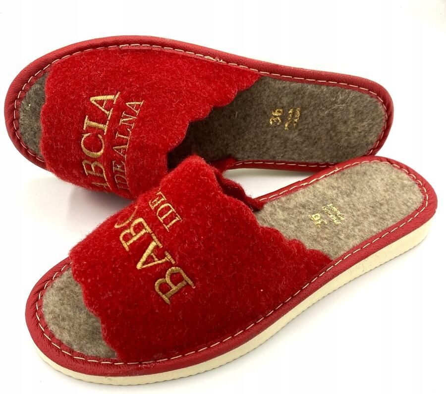 Maximus Dames Pantoffels Oma Rode Filc