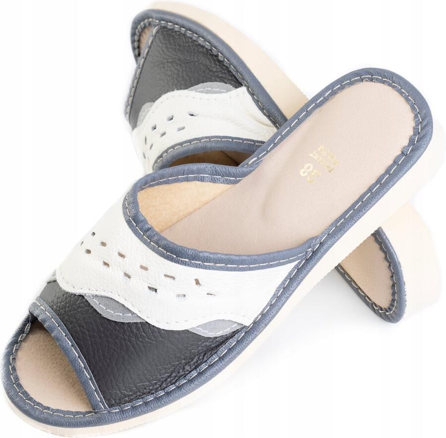 Maximus Dames pantoffels van leer comfortabel huis schoeisel