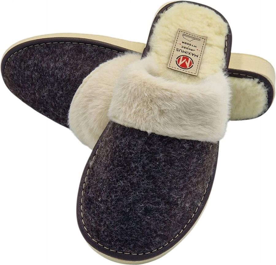 Maximus Dames Pantoffels Wol & Vilt Warm & Comfortabel