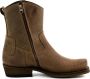 Mayura Boots 05 Bruin Biker Western Heren Enkellaars Vierkante Neus Rits Sluiting - Thumbnail 1