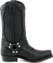 Mayura Boots 07 Zwart Motor Biker Western Spitse Laarzen Vlechtwerk Vast Spoor Gewaxt Leer - Thumbnail 1