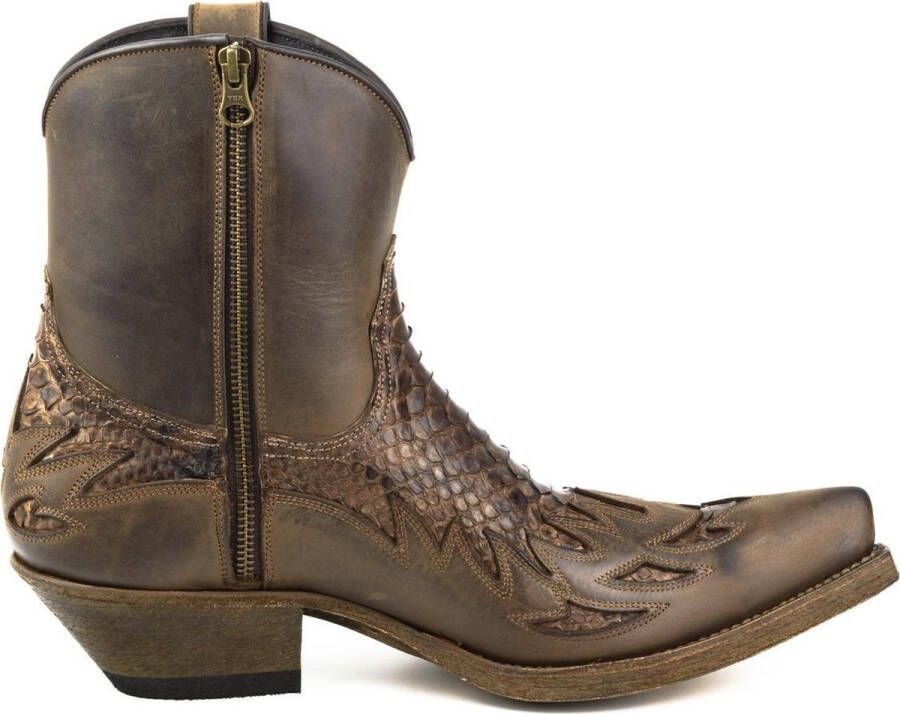 Mayura Boots 12 Bruin Kastanje Cowboy Western Heren Enkellaars Spitse Neus Schuine Hak Rits Waxed Leather - Foto 1