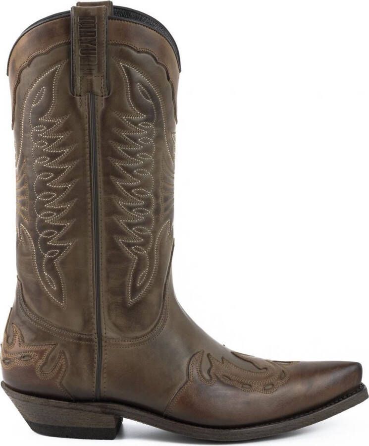 Mayura Boots 17 Taupe Dames Heren Cowboy Western Laarzen Spitse Neus Schuine Hak Waxed Leer