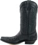 Mayura Boots 17 Zwart Cow Western Laarzen Spitse Neus Schuine Hak Waxed Leer - Thumbnail 1