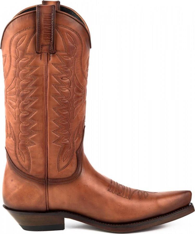 Mayura Boots 1920 Cognac Spitse Cow Western Line Dance Laarzen Schuine Hak Echt Leer