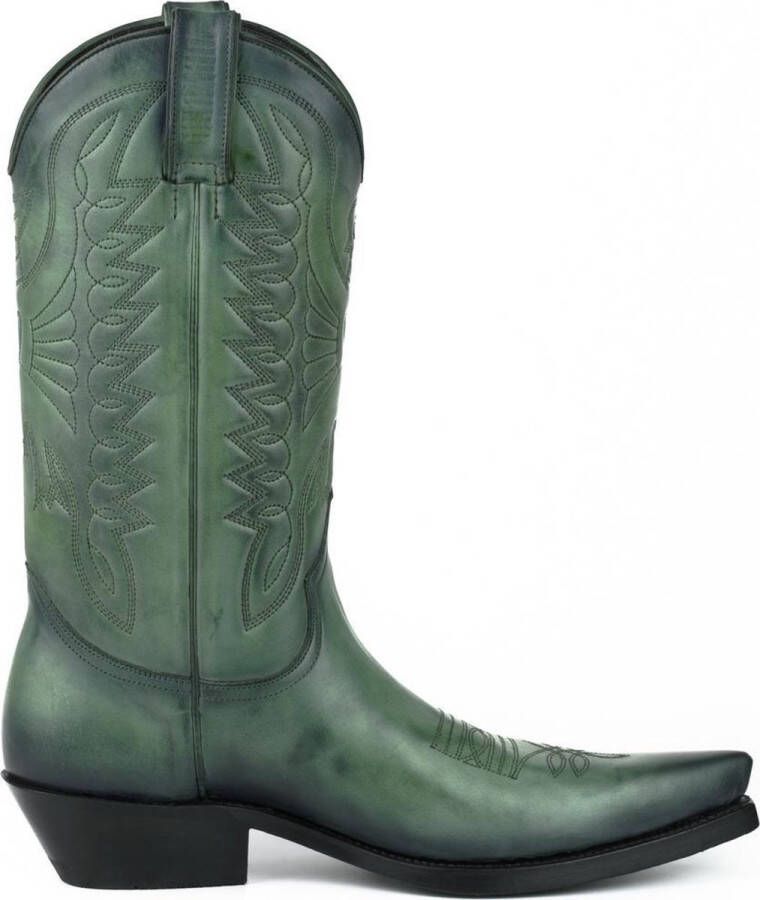 Mayura Boots 1920 Groen Spitse Cow Western Line Dance Laarzen Schuine Hak Echt Leer