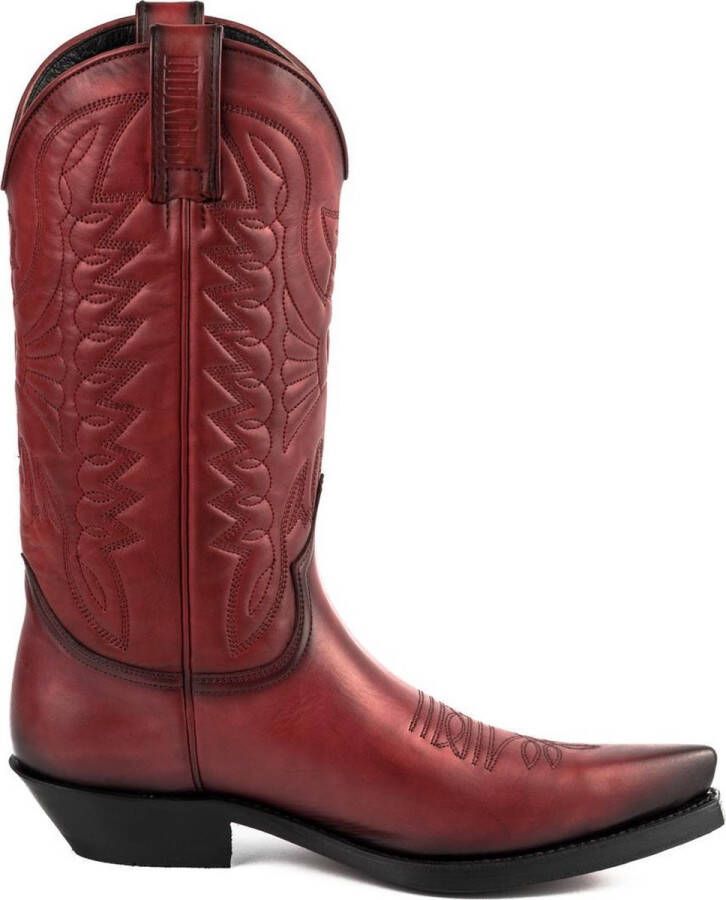 Mayura Boots 1920 Rood Spitse Cow Western Line Dance Laarzen Schuine Hak Echt Leer