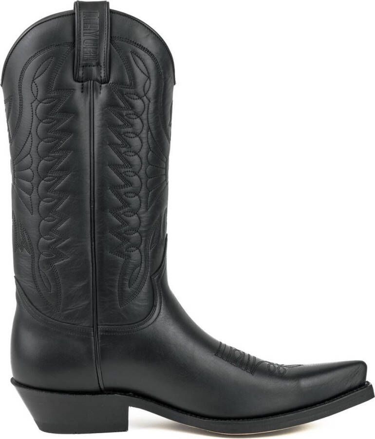 Mayura Boots 1920 Zwart Spitse Cowboy Western Line Dance Dames Heren Laarzen Schuine Hak Echt Leer