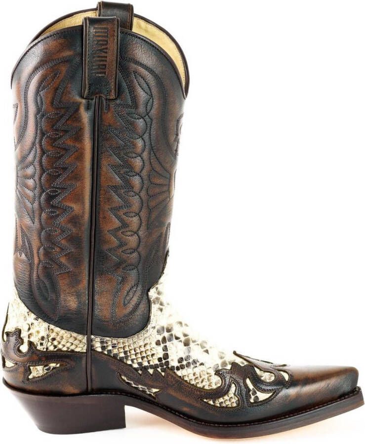 Mayura Boots 1935P Bruin Natural Spitse Cowboy Western Laarzen Schuine Hak Rechte Schacht Treklussen Goodyear Welted
