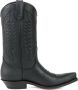 Mayura Boots 20 Zwart Unisex Cow Western Laarzen Spitse Neus Schuine Hak Sierstikel Wreef Waxed Leer - Thumbnail 1