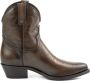 Mayura Boots 2374 Vintage Donker Bruin Dames Cowboy fashion Enkellaars Spitse Neus Western Hak Echt Leer - Thumbnail 1
