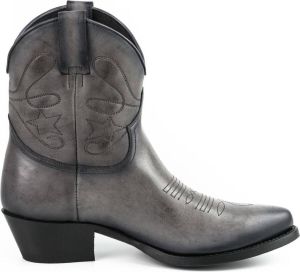Mayura Boots 2374 Vintage Grijs Cow fashion Enkellaars Spitse Neus Western Hak Echt Leer