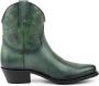 Mayura Boots 2374 Vintage Groen Dames Cowboy fashion Enkellaars Spitse Neus Western Hak Echt Leer - Thumbnail 1