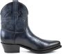 Mayura Boots 2374 Vintage Marine Blauw Dames Cowboy fashion Enkellaars Spitse Neus Western Hak Echt Leer - Thumbnail 1