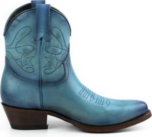 Mayura Boots 2374 Vintage Turquoise Cow fashion Enkellaars Spitse Neus Western Hak Echt Leer