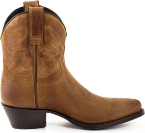 Mayura Boots 2374 Whisky Dames Cowboy fashion Enkellaars Spitse Neus Western Hak Echt Leer