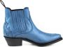 Mayura Boots 2487 Blauw Dames Cowboy Western Fashion Enklelaars Spitse Neus Schuine Hak Elastiek Sluiting Echt Leer - Thumbnail 1