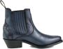 Mayura Boots Marilyn 2487 Marine Blauw Dames Cowboy Western Fashion Enklelaars Spitse Neus Schuine Hak Elastiek Sluiting Echt Leer - Thumbnail 1